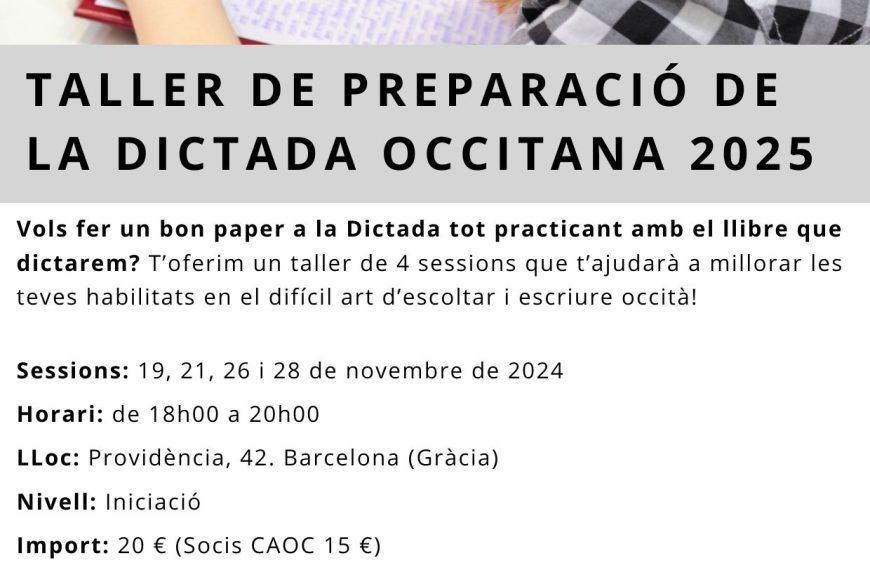 Taller de preparació de la Dictada Occitana